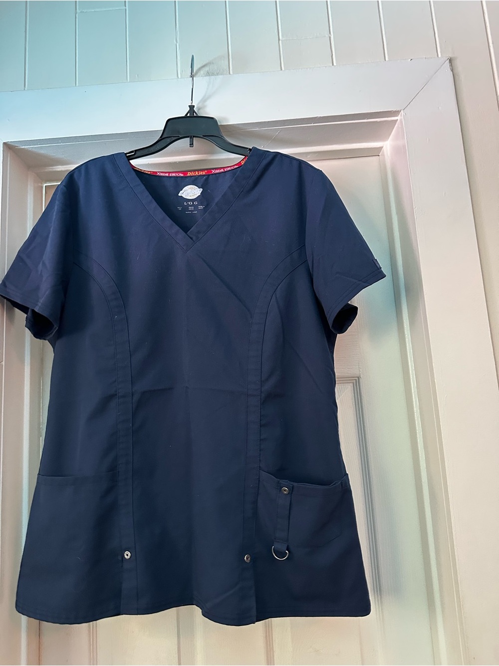 Classic Navy Medical Scrub Set - Top & Pants - Picture 2 of 5